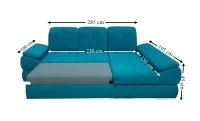 Colțar Extensibil Denver 2 Turcoaz - Vega 25 Dreapta