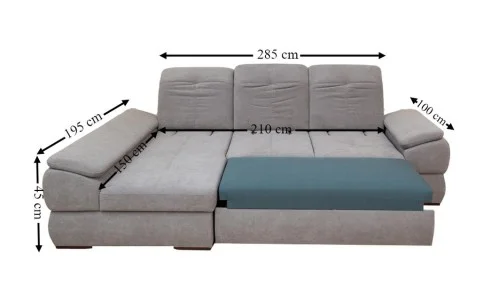 Colțar Extensibil Denver 2 Gri - Vega 06  Stânga