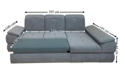 Colțar Extensibil Denver 2 Gri Deschis- Vega 33 Dreapta