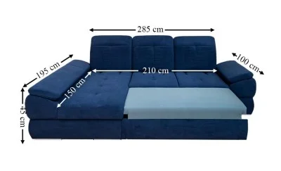 Colțar Extensibil Denver 2 Albastru Închis - Vega 39 Stânga