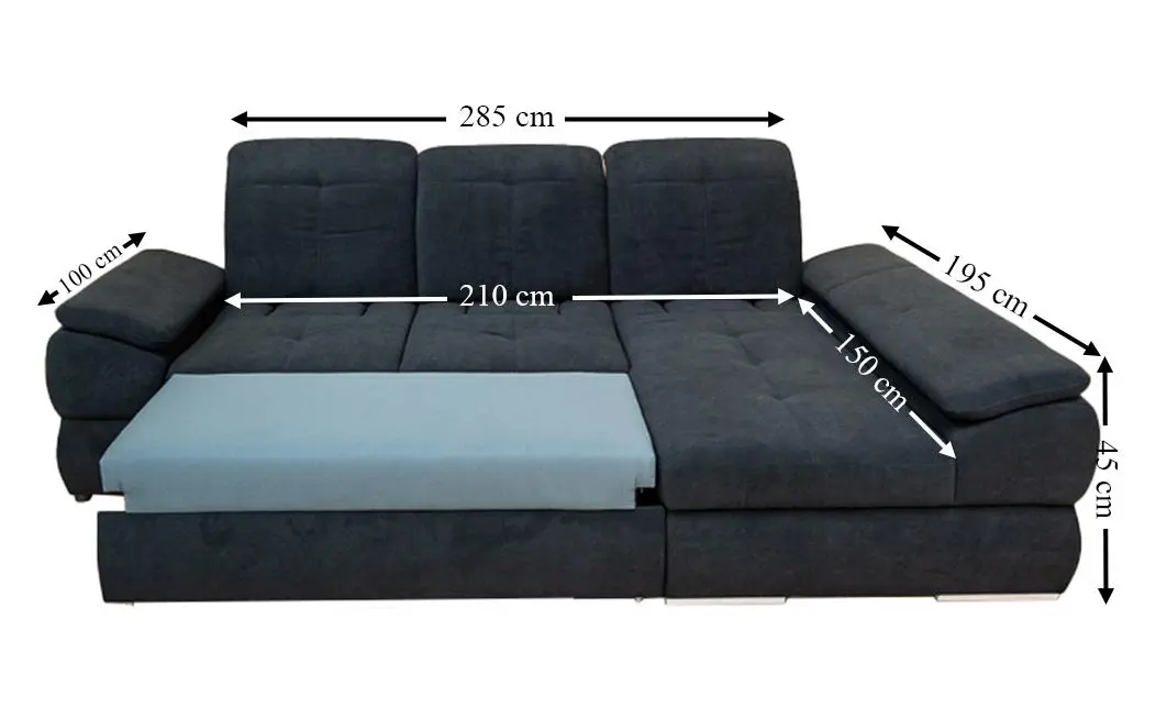 Colțar Extensibil Denver 2 Negru - Vega 70 Dreapta 3
