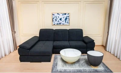 Colțar Extensibil Denver 2 Negru - Vega 70 Stânga