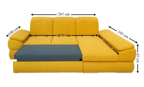 Colțar Extensibil Denver 2 Galben - Vega 13  Dreapta