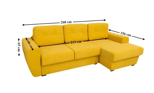 Colțar Extensibil Edison Galben - Vega 13 Dreapta