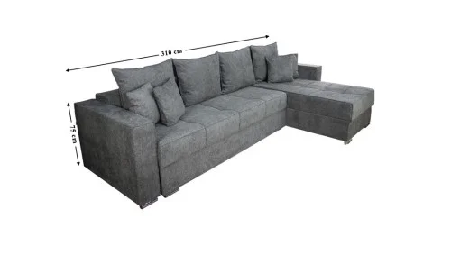 Colțar Extensibil Claudia Mare XXL Memory Gri - Aragon 80, Interschimbabil