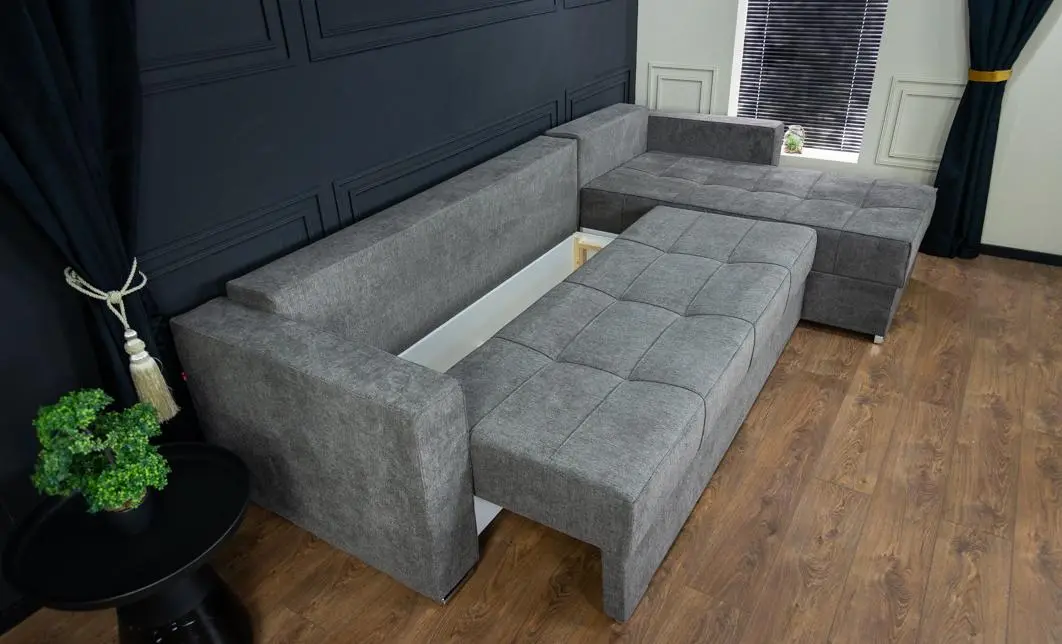 Colțar Extensibil Claudia Mare XXL Memory Gri - Aragon 80, Interschimbabil