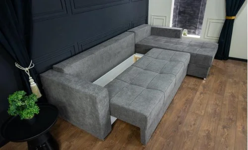 Colțar Extensibil Claudia Mare XXL Memory Gri - Aragon 80, Interschimbabil