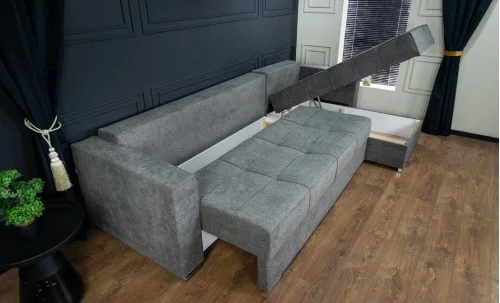 Colțar Extensibil Claudia Mare XXL Memory Gri - Aragon 80, Interschimbabil