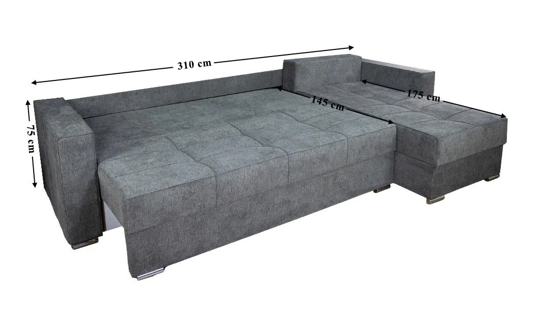 Colțar Extensibil Claudia Mare XXL Memory Gri - Aragon 80, Interschimbabil 8