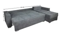 Colțar Extensibil Claudia Mare XXL Memory Gri - Aragon 80, Interschimbabil 8