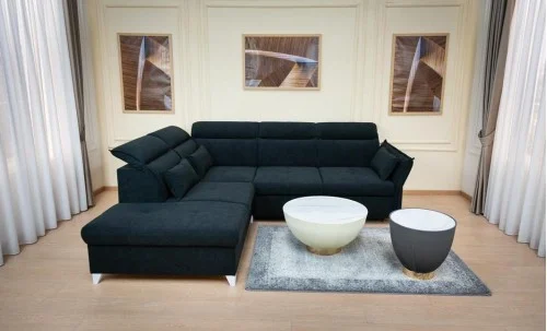 Colțar Extensibil Barry Negru - Vega 70 Dreapta