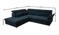 Colțar Extensibil Barry Negru - Vega 70 Dreapta 3