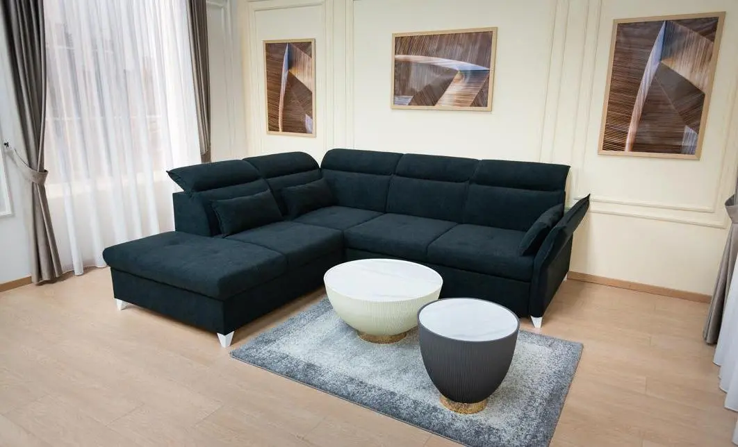 Colțar Extensibil Barry Negru - Vega 70 Dreapta