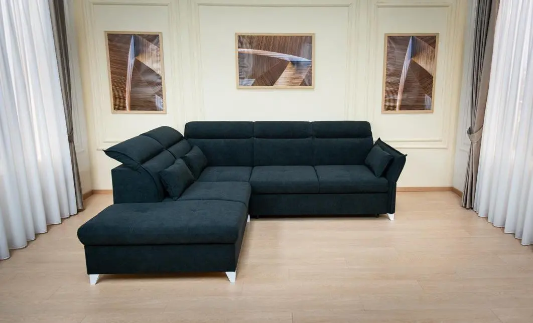 Colțar Extensibil Barry Negru - Vega 70 Dreapta