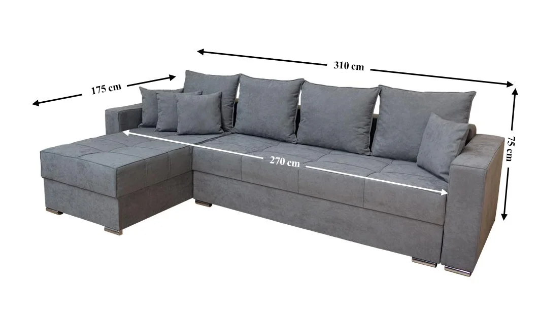 Colțar Extensibil Claudia Mare XXL Memory XXL Gri - Lemon 12, Interschimbabil 2