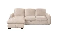 Colțar Extensibil Cremona KF7942 cu Ladă Depozitare, Șezlong Stânga, Bej 3