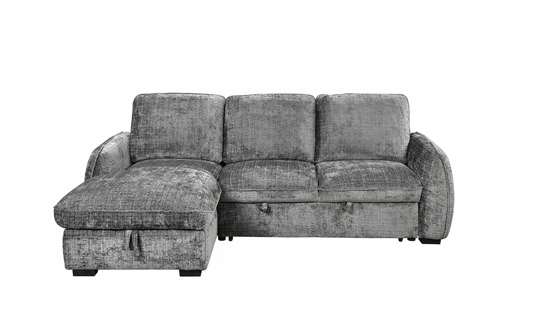 Colțar Extensibil Cremona KF7942 cu Ladă Depozitare, Șezlong Stânga, Gri 3