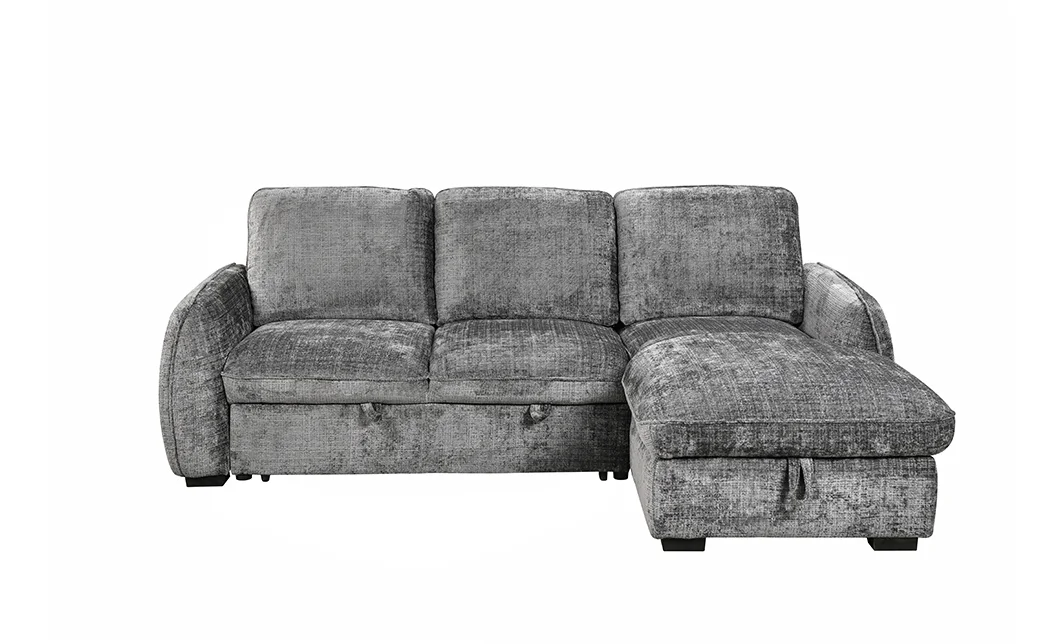 Colțar Extensibil Cremona KF7942 cu Ladă Depozitare, Șezlong Dreapta, Gri 3
