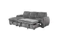 Colțar Extensibil Cremona KF7942 cu Ladă Depozitare, Șezlong Stânga, Gri 2