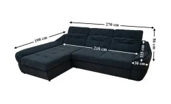 Colțar Extensibil Space Negru - Vega 70 Dreapta