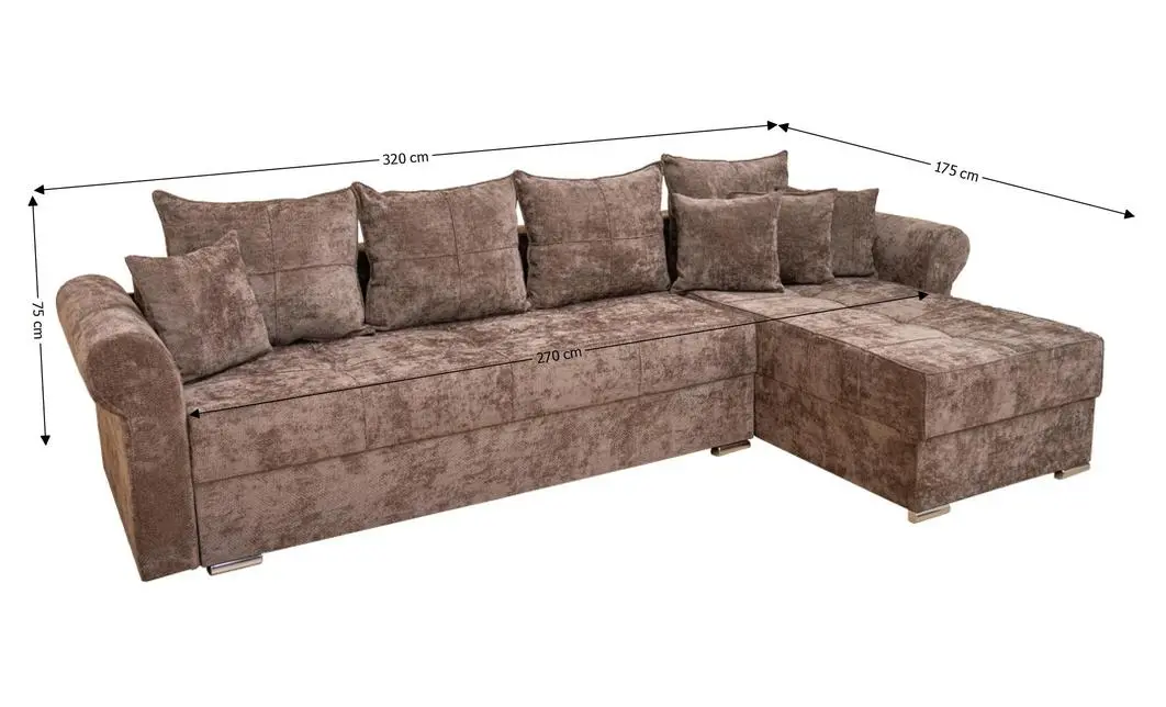 Colțar Extensibil Elsa XXL Memory Maro - Kim 4 Interschimbabil 2
