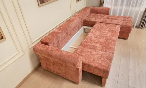 Colțar Extensibil Elsa XXL Memory Cărămiziu - Kim 6 Interschimbabil