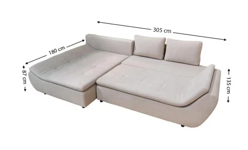 Colțar Extensibil Relax Bej Deschis - Vega 03 Stânga