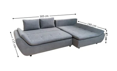 Colțar Extensibil Relax Gri Deschis- Vega 33 Dreapta