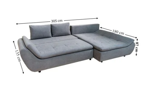 Colțar Extensibil Relax Gri Deschis- Vega 33 Dreapta