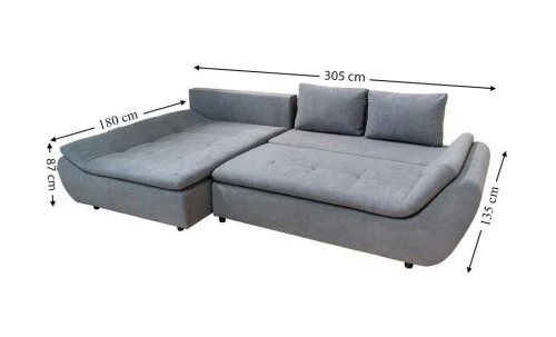 Colțar Extensibil Relax Gri Deschis - Vega 33 Stânga