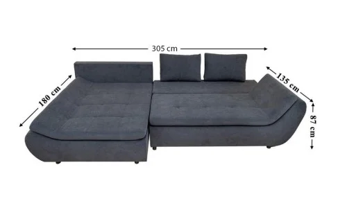 Colțar Extensibil Relax Gri Închis - Vega 35 Stânga
