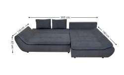 Colțar Extensibil Relax Gri Închis - Vega 35 Dreapta