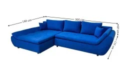 Colțar Extensibil Relax Albastru - Vega 38 Stânga