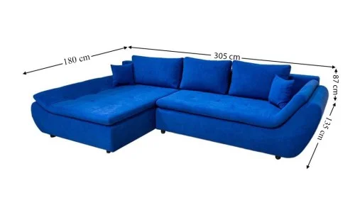 Colțar Extensibil Relax Albastru - Vega 38 Stânga