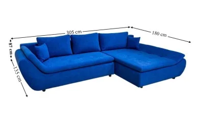 Colțar Extensibil Relax Albastru - Vega 38 Dreapta