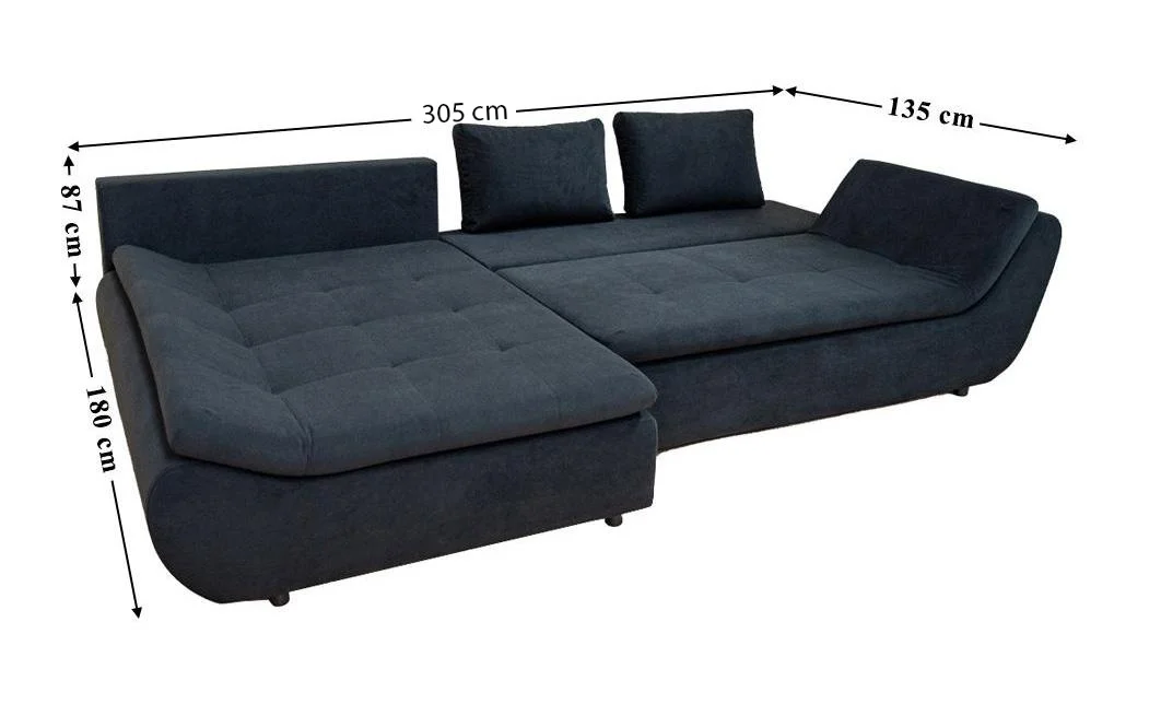 Colțar Extensibil Relax Negru - Vega 70 Stânga 2