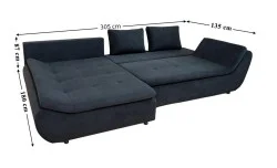 Colțar Extensibil Relax Negru - Vega 70 Stânga