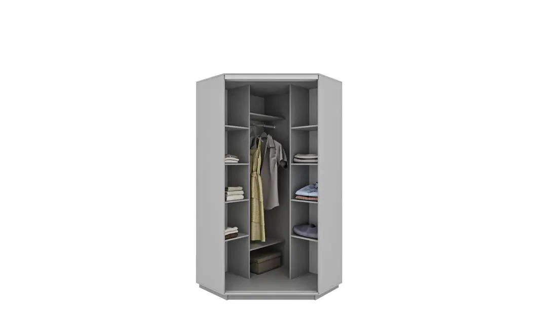 Dulap de Colt Personalizat cu Oglinda/Gray Craft Oak, 110 x 110 1