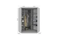 Dulap de Colt Personalizat Oglinda/Gray Craft Oak, 140 x 140 2