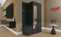 Cuier Hol Luca 3, Grafit/Verde - Manila 35