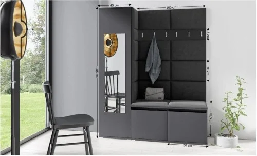 Cuier Hol Max 14, Grafit/Gri - Trinity 15