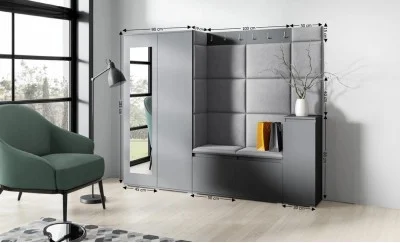Cuier Hol Max 27, Grafit/ Gri - Trinity 15