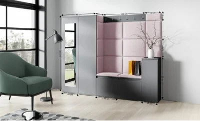 Cuier Hol Max 27, Grafit/ Roz - Trinity 19