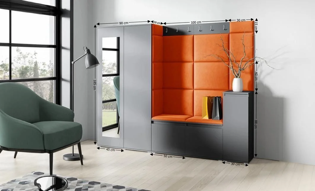 Cuier Hol Max 27, Grafit/ Portocaliu - Trinity 25 1