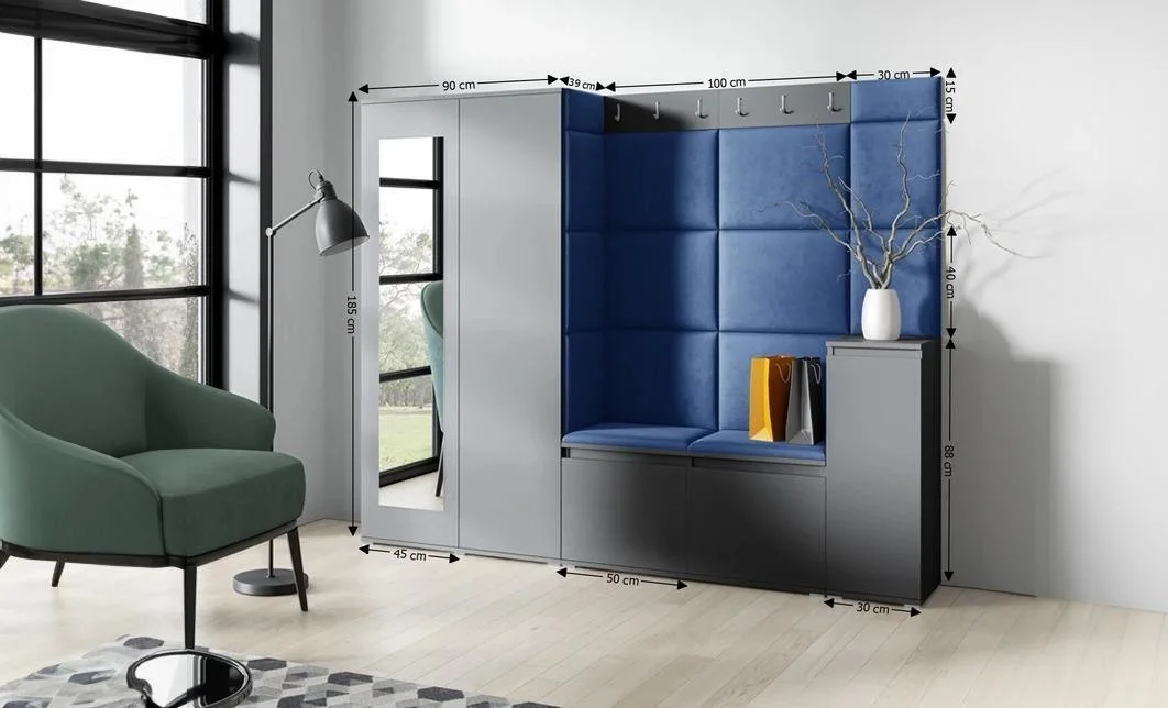 Cuier Hol Max 27, Grafit/ Albastru - Trinity 31 1