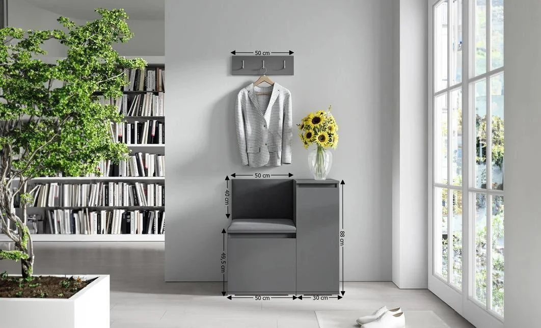 Cuier Hol Max 30, Grafit/ Negru - Trinity 16 1