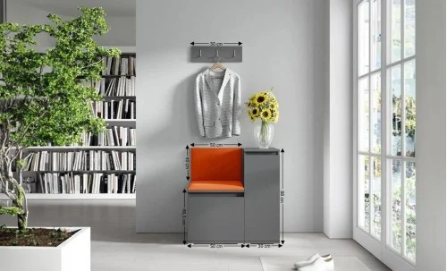 Cuier Hol Max 30, Grafit/ Portocaliu - Trinity 25