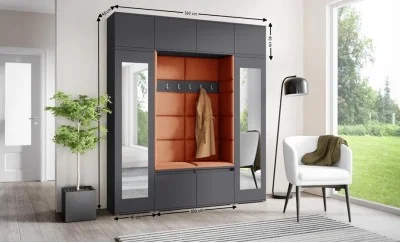Cuier Hol Max 32, Grafit/Portocaliu - Trinity 25