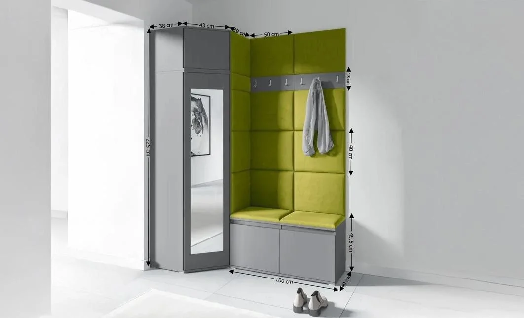 Cuier Hol Max 37, Grafit/Verde - Trinity 12 1