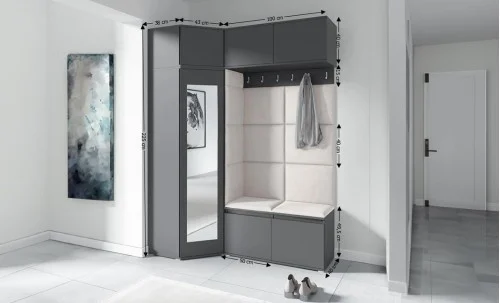Cuier Hol Max 38, Grafit/Crem - Trinity 1